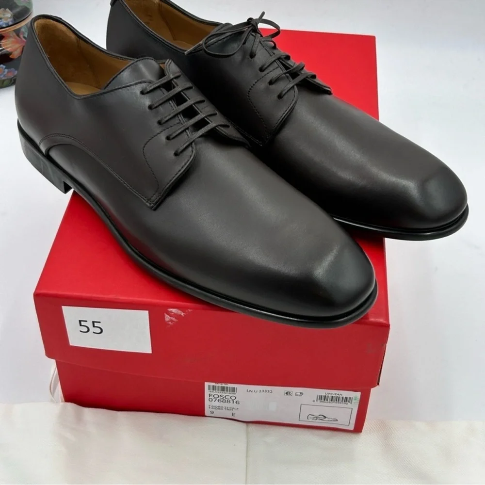Men’s Salvador Ferragamo Fosco leather Oxford size 9E made in Italy